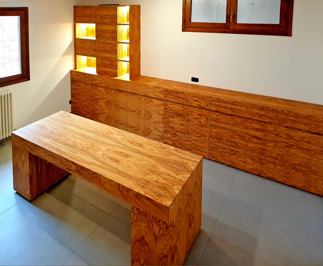 ufficio legno d'ulivo