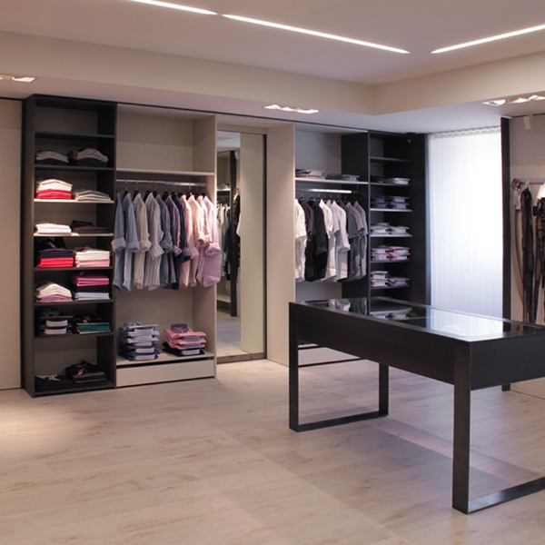 A boutique with textile finishes