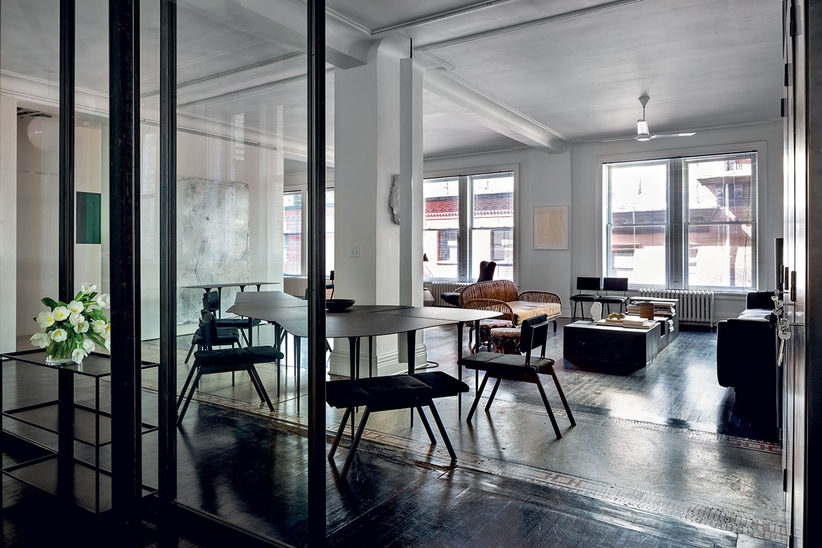 living room industrial loft