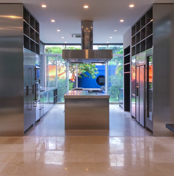 A professional stainless steel kitchen