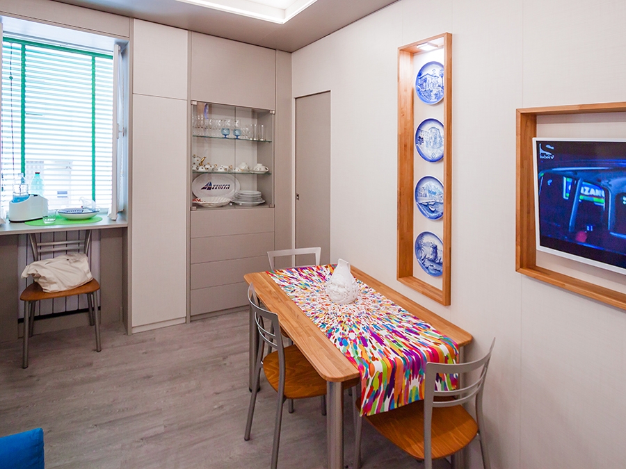 dining table and glass showcase