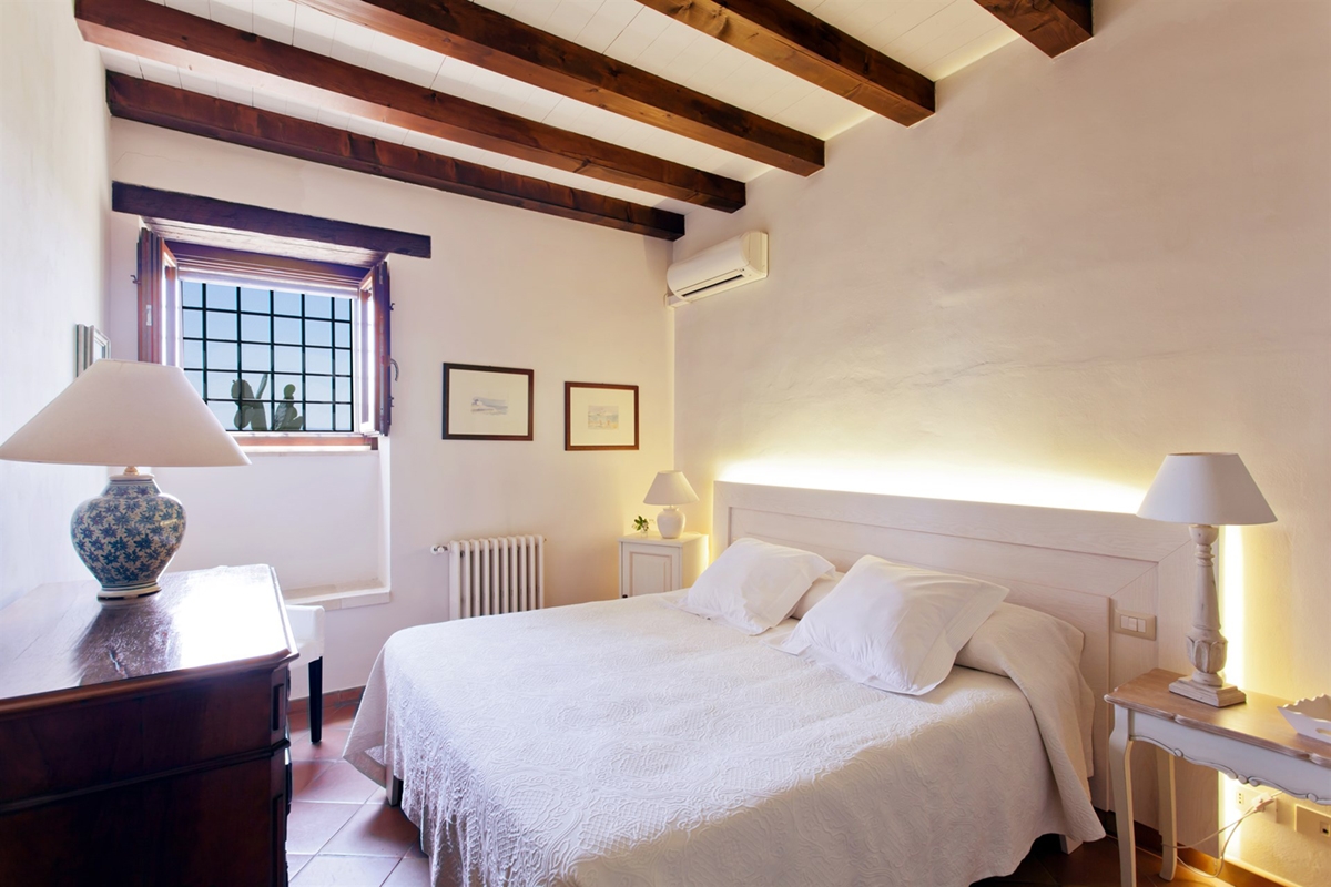 Sicilian villa bedroom with light