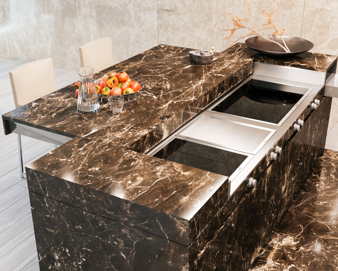 island marble kitchen