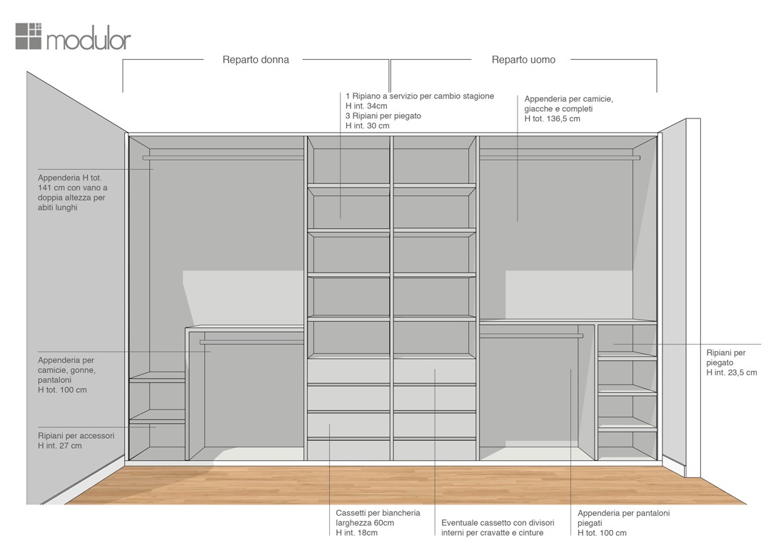 Modulor internal configuration wardrobe proposal 02