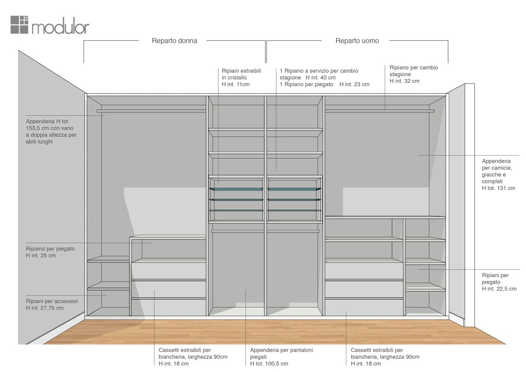 Modulor internal configuration wardrobe proposal 04