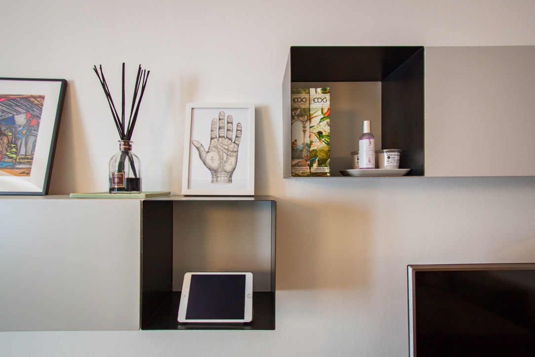 detail-front-wall-units-flap-bookcase-iron-TV cabinet