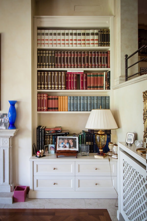 bookcase in niche details classic furnishings in the living area