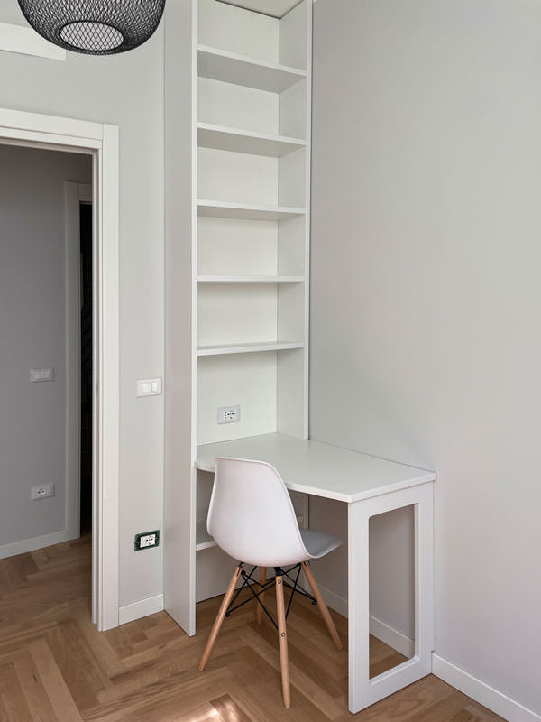 study corner bookcase wall desk shaped