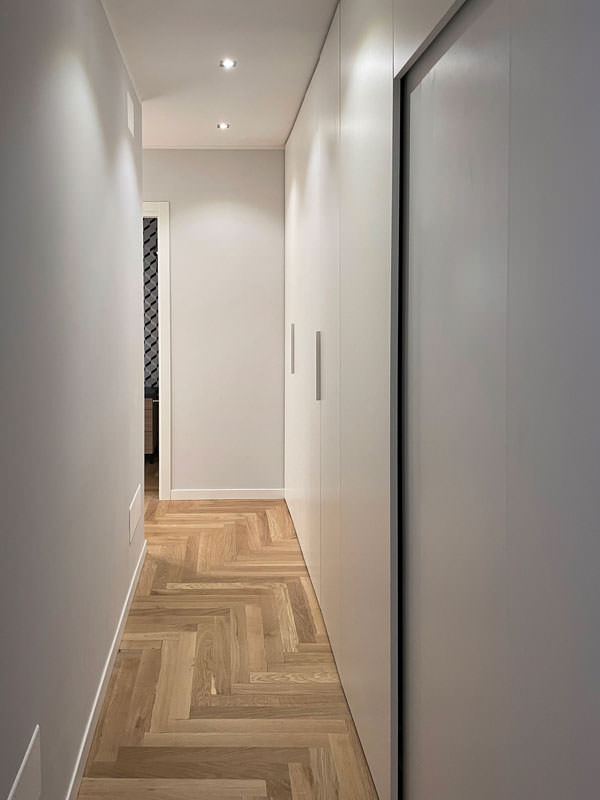 equipped corridor mobile closet minimal furniture