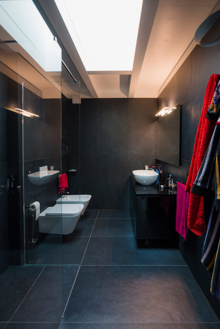 master bathroom black furniture