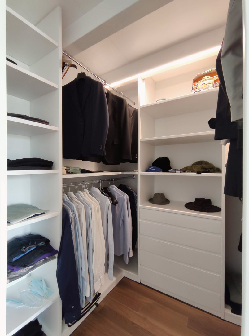 inside walk-in closet