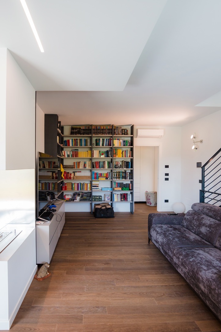 bookshelf in dark gray masculine furniture