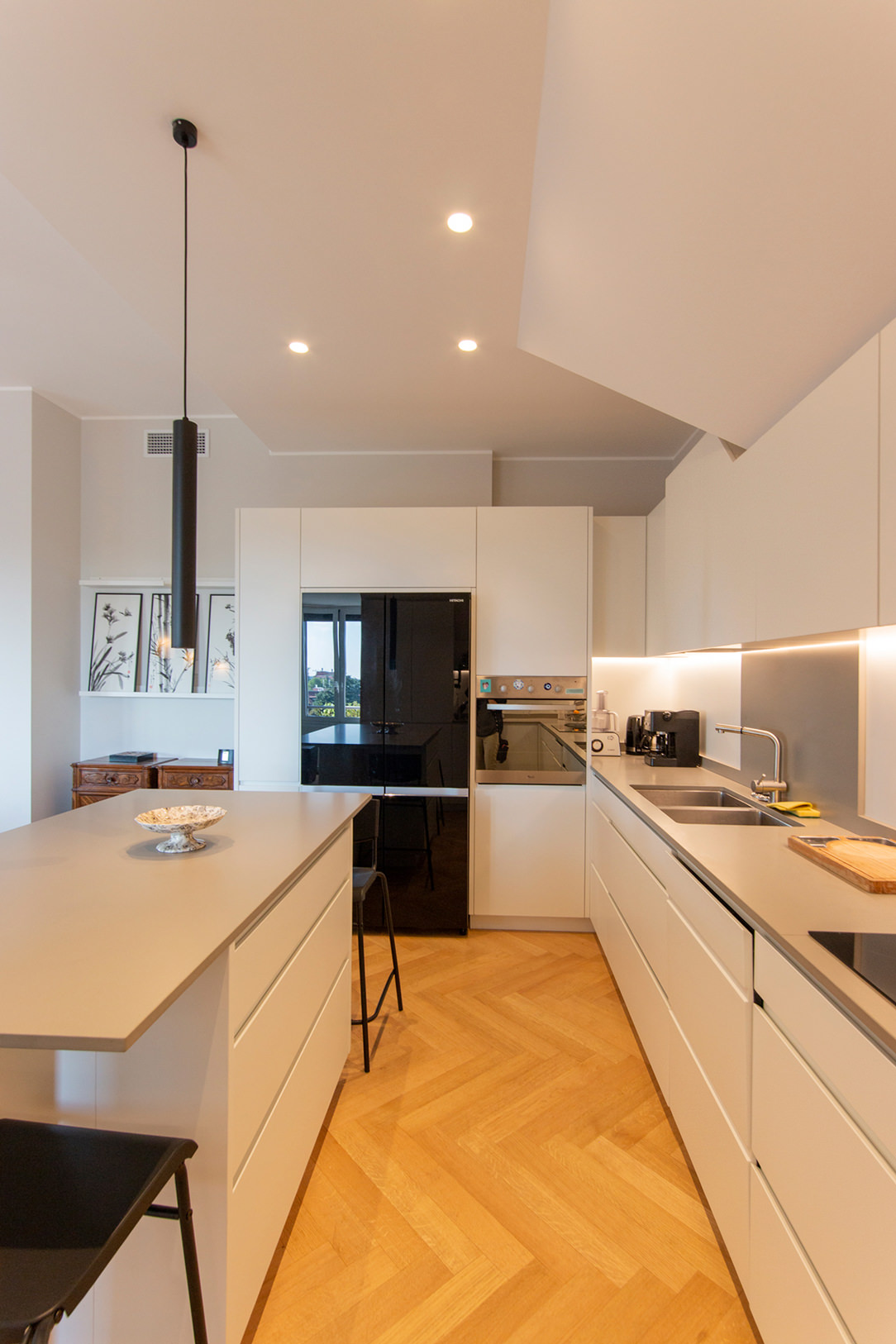 gray white kitchen island