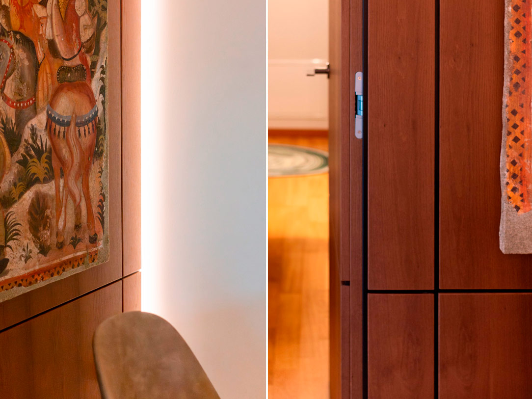 dettagli boiserie rovere fresato