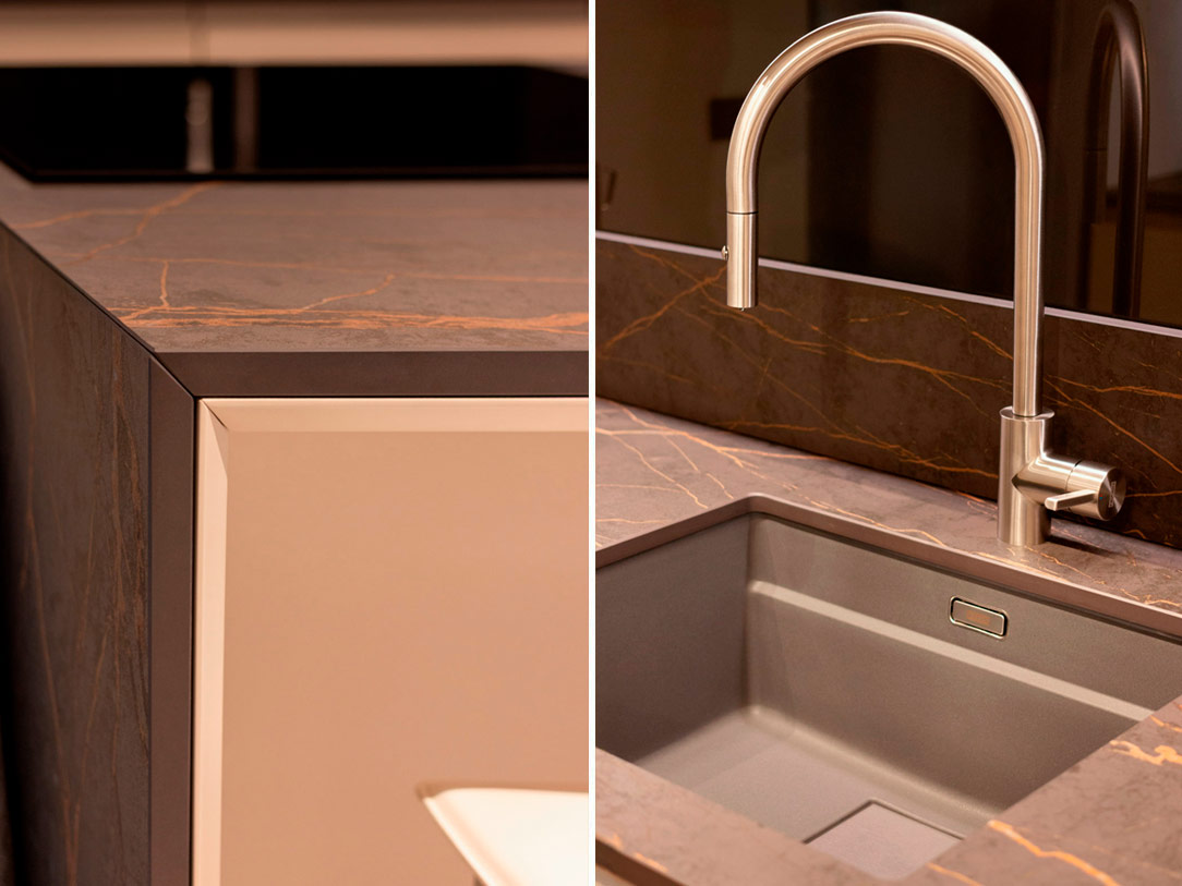 dettagli cucina piano dekton